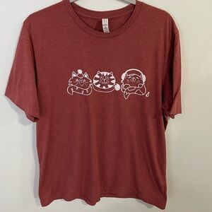 Bella+Canvas Festive Cat Design Breathable T-shirt Deep Orange Woman’s Size XL